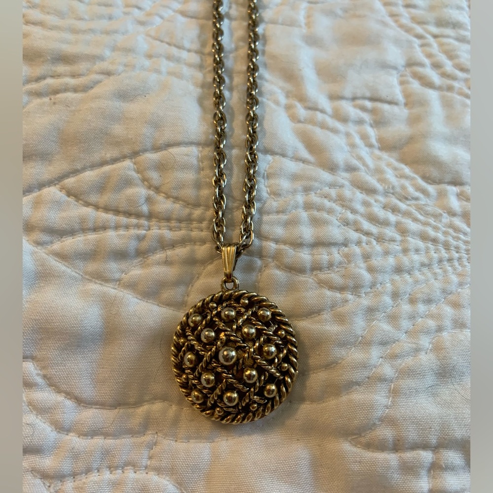 Vintage Gold Toned Locket with Solid Scent